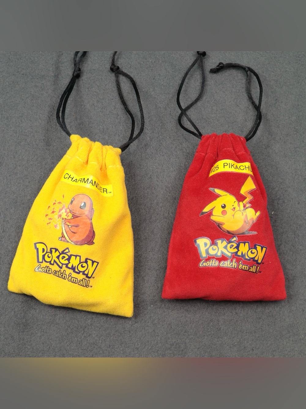 Vintage 1999 Pokemon Marbles Lot of 22 with Pikachu & Charmander Pouches Marvel